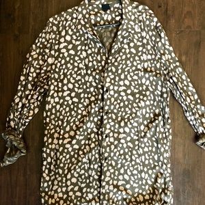 ASOS Khaki Leopard print button up